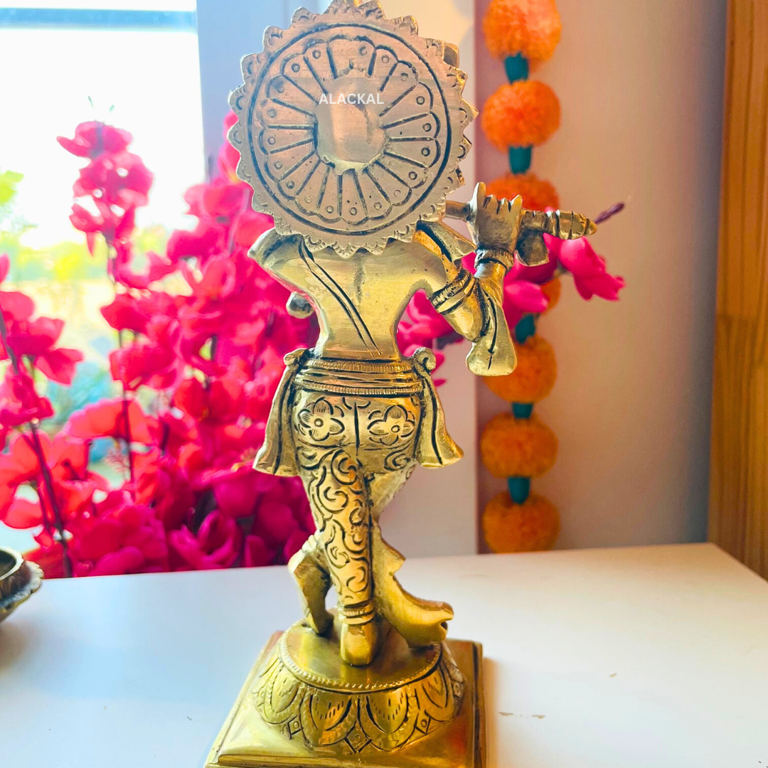 BRASS SHREE KRISHNA IDOL FOR POOJA ROOM | KRISHNA VIGRAHAM