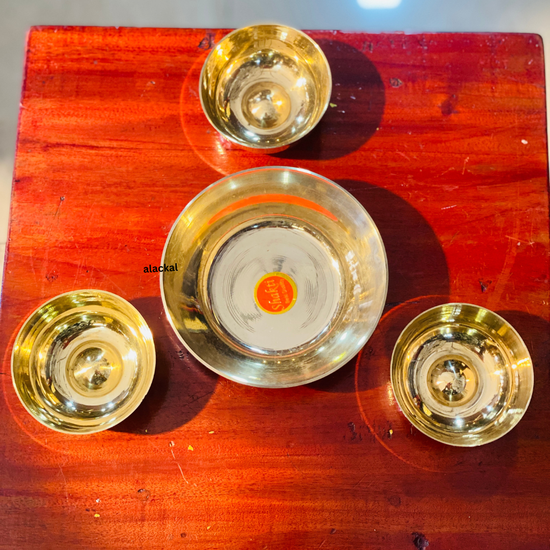 HANDMADE BRONZE THALI SET | SOUTH INDIAN DINNER SET