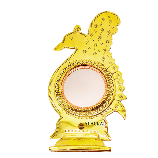 AUTHENTIC PEACOCK SHAPED ARANMULA KANNADI WITH STAND