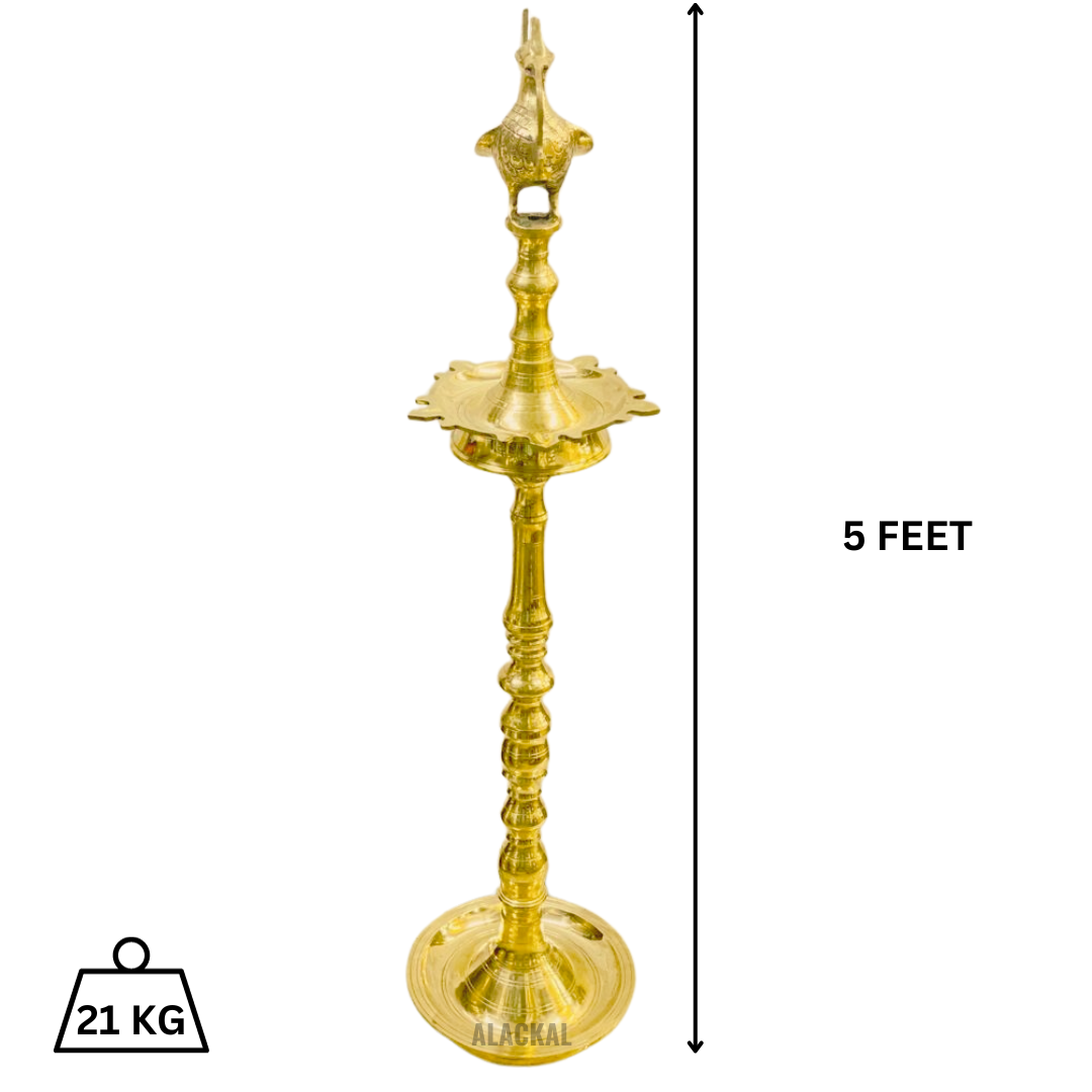 BRASS ANNAPAKSHI VILAKKU - PEACOCK HEADED OIL LAMP