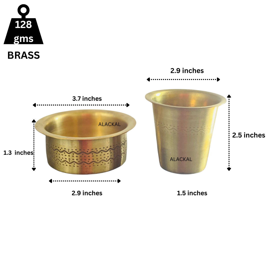 BRASS CUP AND DABRA | FILTER COFFEE CUP AND SAUCER ( PAIR )