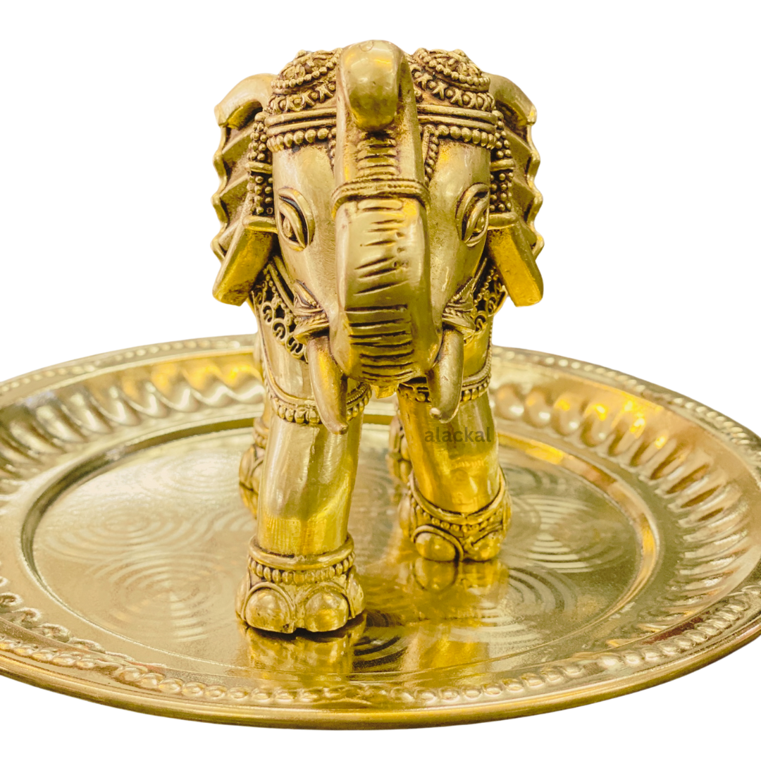 BRASS LIGHTWEIGHT ELEPHANT WITH DESIGNS FOR HOME DECORATION