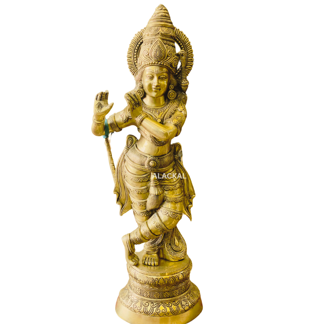 BRASS SHREE KRISHNA IDOL | KRISHNA VIGRAHAM