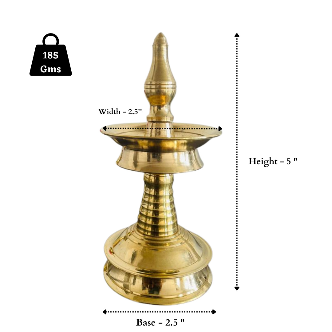 BRASS NILAVILAKKU |  OIL LAMP ( PAIR ) | 5 INCHES