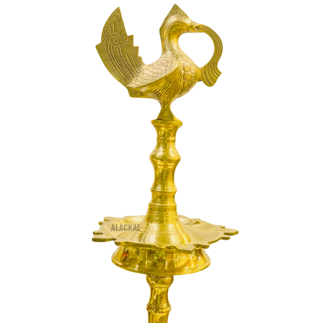 BRASS ANNAPAKSHI VILAKKU - PEACOCK HEADED OIL LAMP