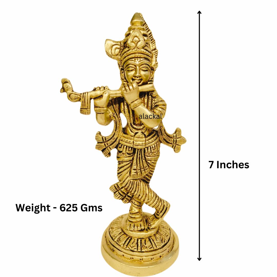 BRASS KRISHNA IDOL ( SMALL )