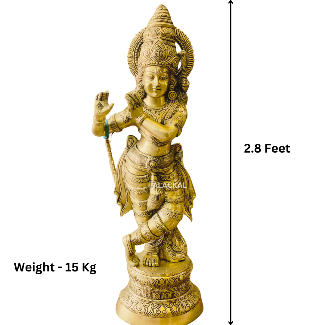 BRASS SHREE KRISHNA IDOL | KRISHNA VIGRAHAM