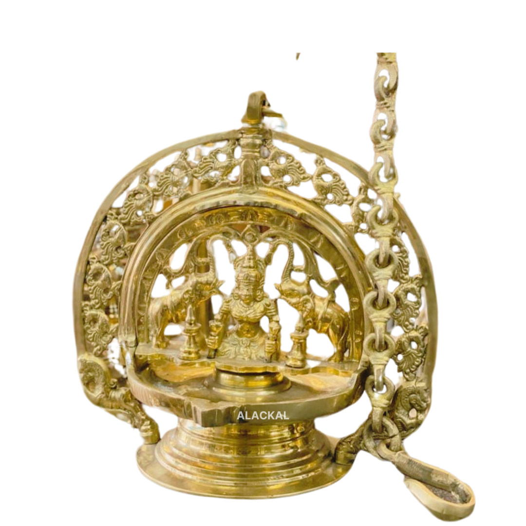 GAJALAKSHMI HANGING LAMP WITH CHAIN AND HOOKS