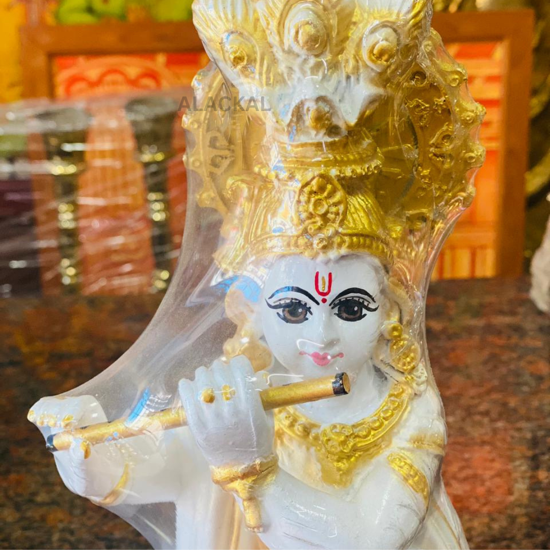 SREE KRISHNA IDOL IN FIBER MATERIAL | WHITE COLOUR | KRISHNA VIGRAHAM FOR VISHU