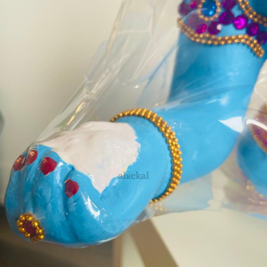 FIBER KRISHNA WITH ORNAMENTS FOR VISHUKANI | LADDU GOPAL