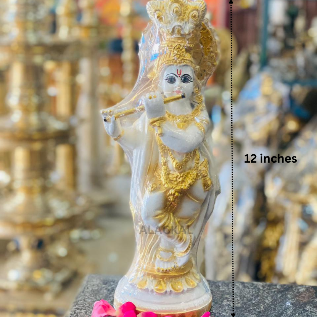 SREE KRISHNA IDOL IN FIBER MATERIAL | WHITE COLOUR | KRISHNA VIGRAHAM FOR VISHU