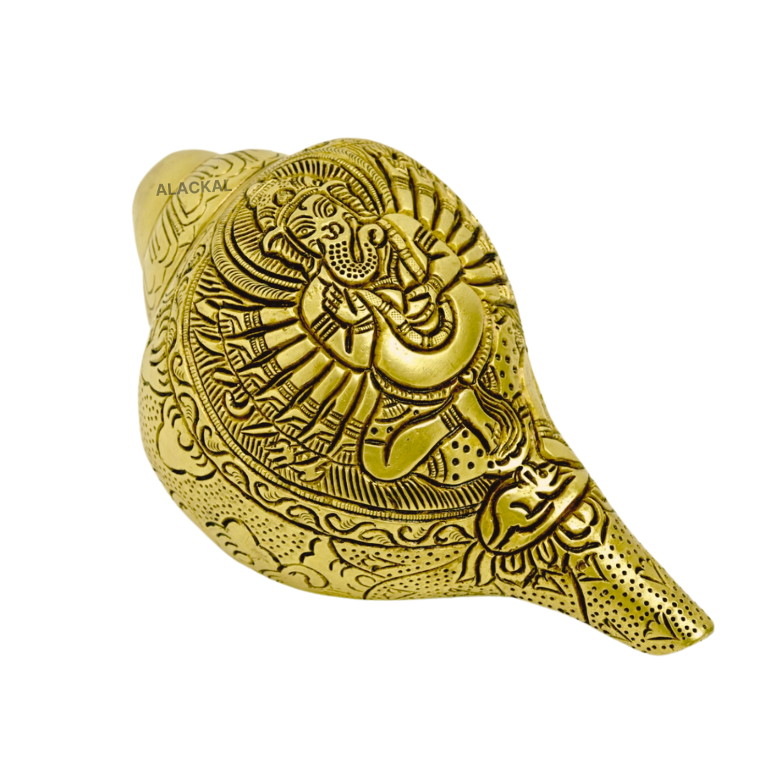 BRASS SHANKH ( GANESHA DESIGN )