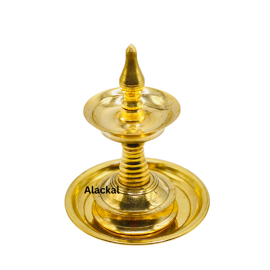 SMALL BRASS LAMP WITH PLATE