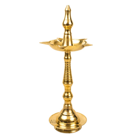 BRASS LIGHTWEIGHT NILAVILAKKU WITH 5 WICKS