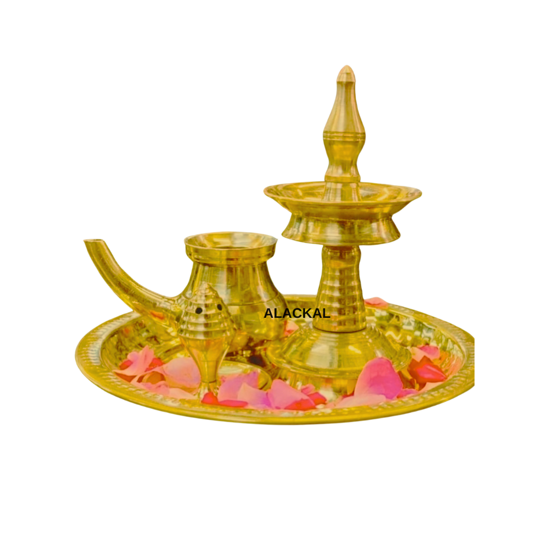 BRASS SMALL POOJA SET